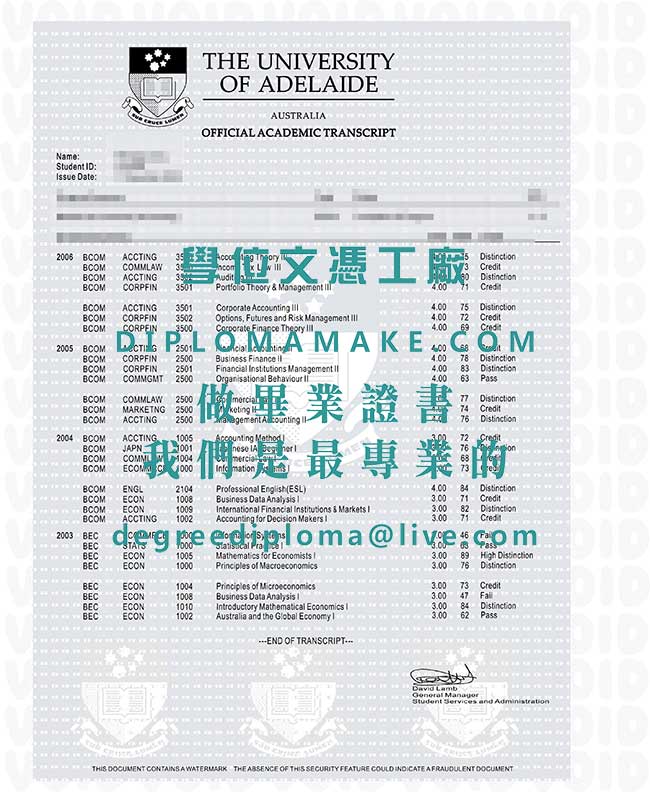 阿德萊德大學成績單文憑樣本|代辦澳洲畢業證書|仿製澳洲學歷文憑