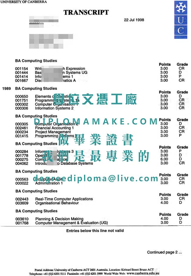 堪培拉大學成績單樣本|購買澳洲學歷文憑|澳洲畢業證書辦理