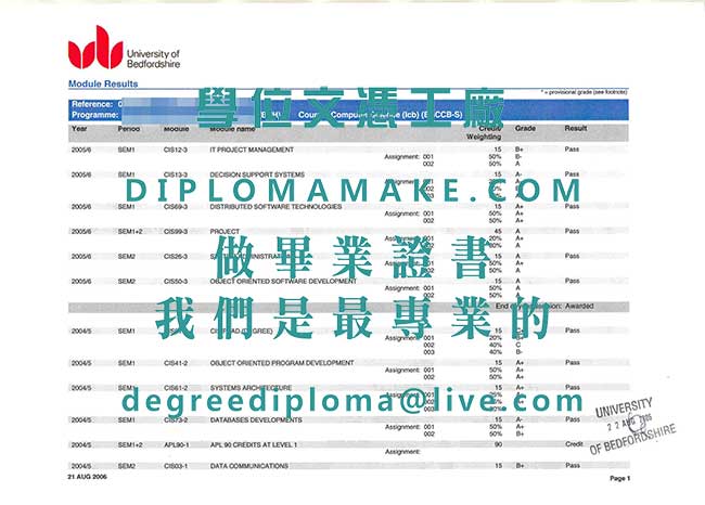 貝德福德大學成績單樣本|購買英國文憑|代辦貝德福德大學畢業證書